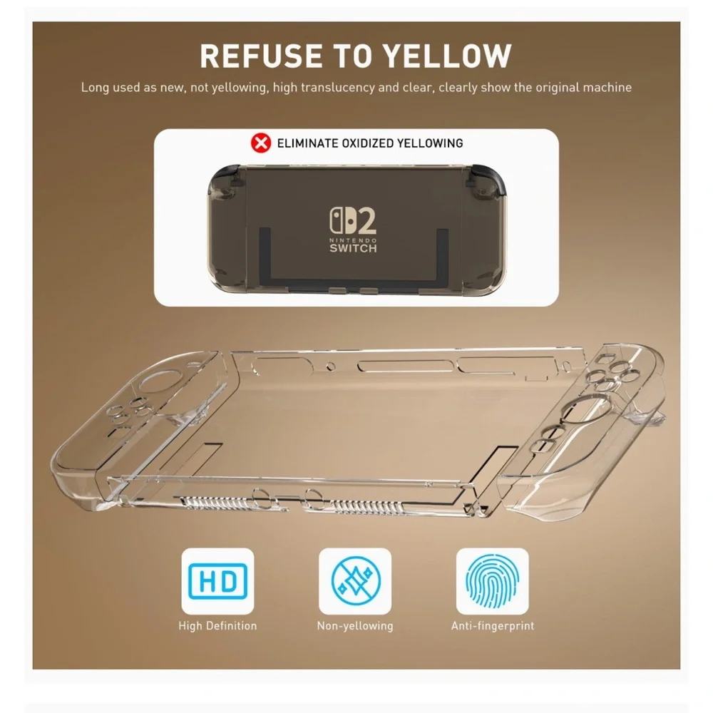 💜Clear Protective Skins for Nintendo Switch 2 With/2 Clear controller grips